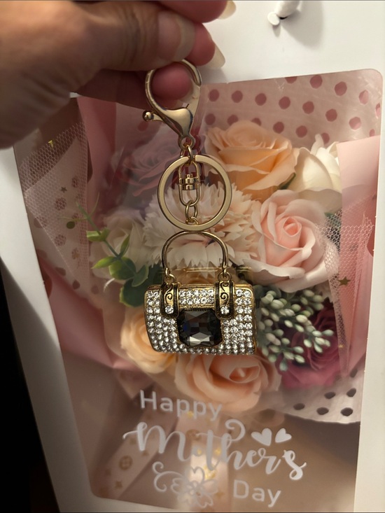 Accessories - Gold Crystal Mini Purse Keychain - Elegant Women's Accessory
